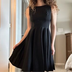 Classic Black Cotton Fit & Flare Dress